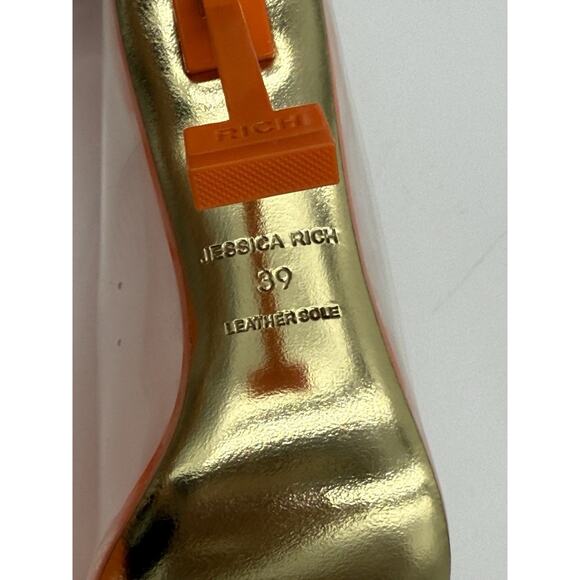 Jessica Rich Heels So Fancy Sandal Clear Orange EU 39 USA Size 8.5 W/ Dust Bag - Picture 7 of 10